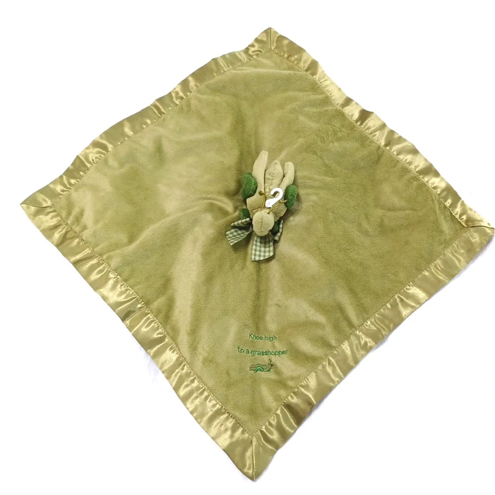 Bearington Green Grasshopper Knee High Lovey Plush Blanket 19